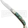 AGA Campolin Sahara Abalone Italian Stiletto Automatic Knife - Mirror Plain