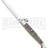 A.G.A. Campolin 9" Ram Horn Sicilian Ring Pull Automatic Knife - Bayonet