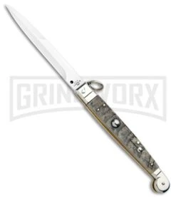Aga Campolin 37 A.G.A. Campolin 9" Ram Horn Sicilian Ring Pull Automatic Knife - Bayonet