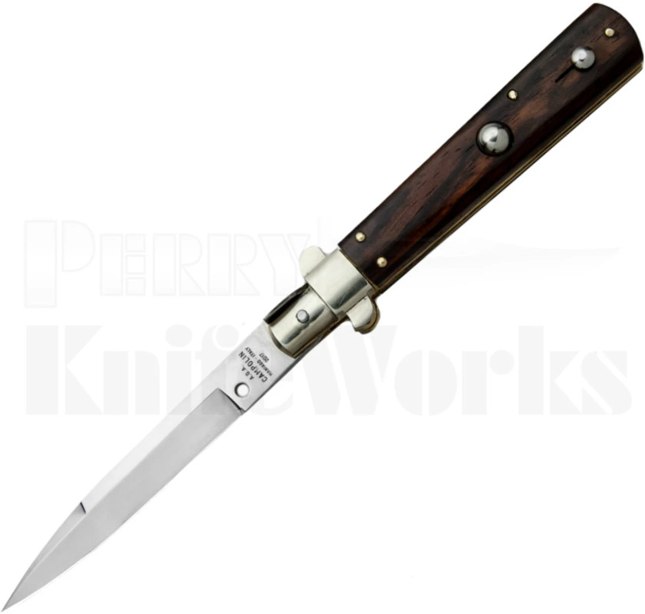 AGA Campolin 10" Frosolone Stiletto Automatic Cocobolo (4.5" Satin) 1 AGA Campolin 10" Frosolone Stiletto Automatic Cocobolo (4.5" Satin)