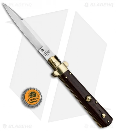 AGA Campolin 10" Frosolone Bayonet Stiletto Knife Cocobolo Brass (4.5" Polish) 5 AGA Campolin 10" Frosolone Bayonet Stiletto Knife Cocobolo Brass (4.5" Polish) - Image 5