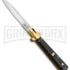 AGA Campolin 10" Italian Frosolone Picklock Brass/Ebony Automatic Knife - Bayo