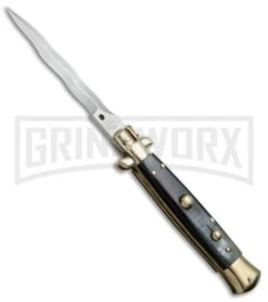AGA Campolin 10" Brazilian Horn Picklock Stiletto Brass Bolster - Satin Kris