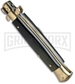 AGA Campolin 10" Brazilian Horn Picklock Stiletto Brass Bolster - Satin Kris -Aga Campolin AGA Campolin 10in Stiletto Brazilian Horn Kriss BP 19126 jr side large