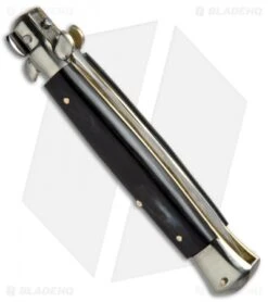 AGA Campolin 10" Italian Stiletto Picklock Automatic Brazil Horn (4.5" Kris) 5 AGA Campolin 10" Italian Stiletto Picklock Automatic Brazil Horn (4.5" Kris) -Aga Campolin AGA Campolin 10in Stiletto Brazilian Horn Satin Kriss BP 19131 jr side