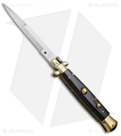 AGA Campolin 10" Italian Stiletto Picklock Automatic Brass/Ebony (4.5" Bayonet) 1 AGA Campolin 10" Italian Stiletto Picklock Automatic Brass/Ebony (4.5" Bayonet)
