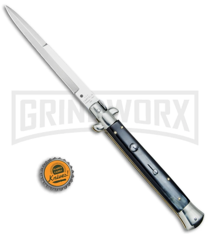 AGA Campolin 11" 2017 Italian Picklock Dark Horn Automatic Knife - Bayonet 4 AGA Campolin 11" 2017 Italian Picklock Dark Horn Automatic Knife - Bayonet - Image 4