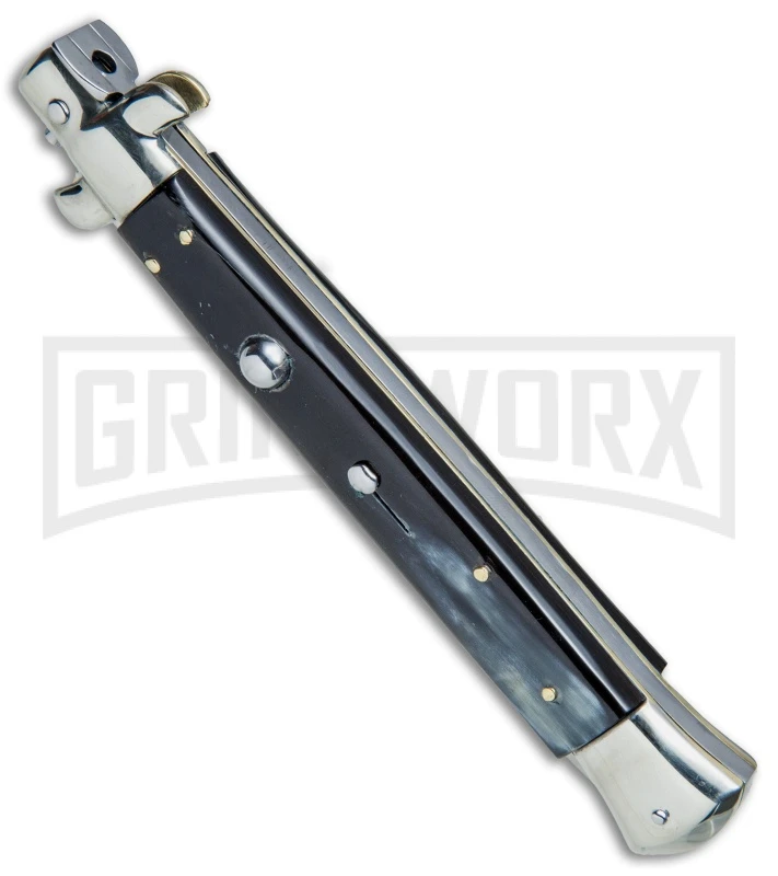 AGA Campolin 11" 2017 Italian Picklock Dark Horn Automatic Knife - Bayonet 2 AGA Campolin 11" 2017 Italian Picklock Dark Horn Automatic Knife - Bayonet - Image 2