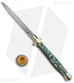 AGA Campolin 11" Picklock Automatic Italian Stiletto Abalone (5"Satin) 9 AGA Campolin 11" Picklock Automatic Italian Stiletto Abalone (5"Satin) -Aga Campolin AGA Campolin 11in picklock Stilletto Abalone BHQ 67465 jr bottlecap