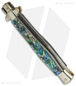AGA Campolin 11" Picklock Automatic Italian Stiletto Abalone (5"Satin) 7 AGA Campolin 11" Picklock Automatic Italian Stiletto Abalone (5"Satin) -Aga Campolin AGA Campolin 11in picklock Stilletto Abalone BHQ 67465 jr side