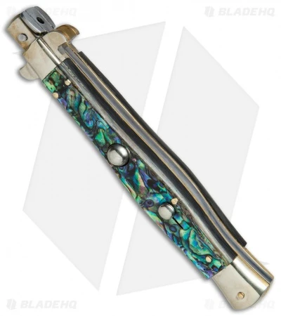 AGA Campolin 11" Picklock Automatic Italian Stiletto Abalone (5"Satin) 2 AGA Campolin 11" Picklock Automatic Italian Stiletto Abalone (5"Satin) - Image 2