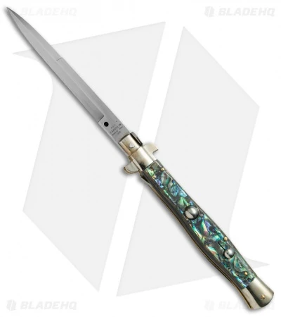AGA Campolin 11" Picklock Automatic Italian Stiletto Abalone (5"Satin) 1 AGA Campolin 11" Picklock Automatic Italian Stiletto Abalone (5"Satin)