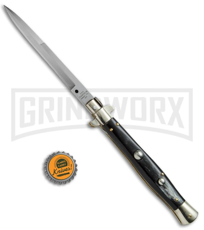 AGA Campolin 11" Italian Picklock Dark Horn Automatic Knife - Bayonet 2016 5 AGA Campolin 11" Italian Picklock Dark Horn Automatic Knife - Bayonet 2016 - Image 5