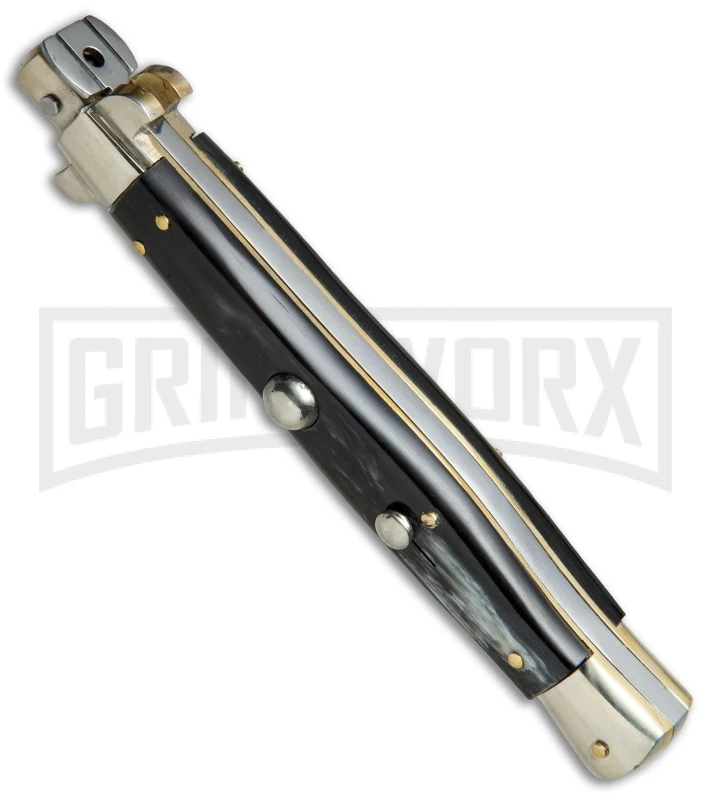 AGA Campolin 11" Italian Picklock Dark Horn Automatic Knife - Bayonet 2016 2 AGA Campolin 11" Italian Picklock Dark Horn Automatic Knife - Bayonet 2016 - Image 2