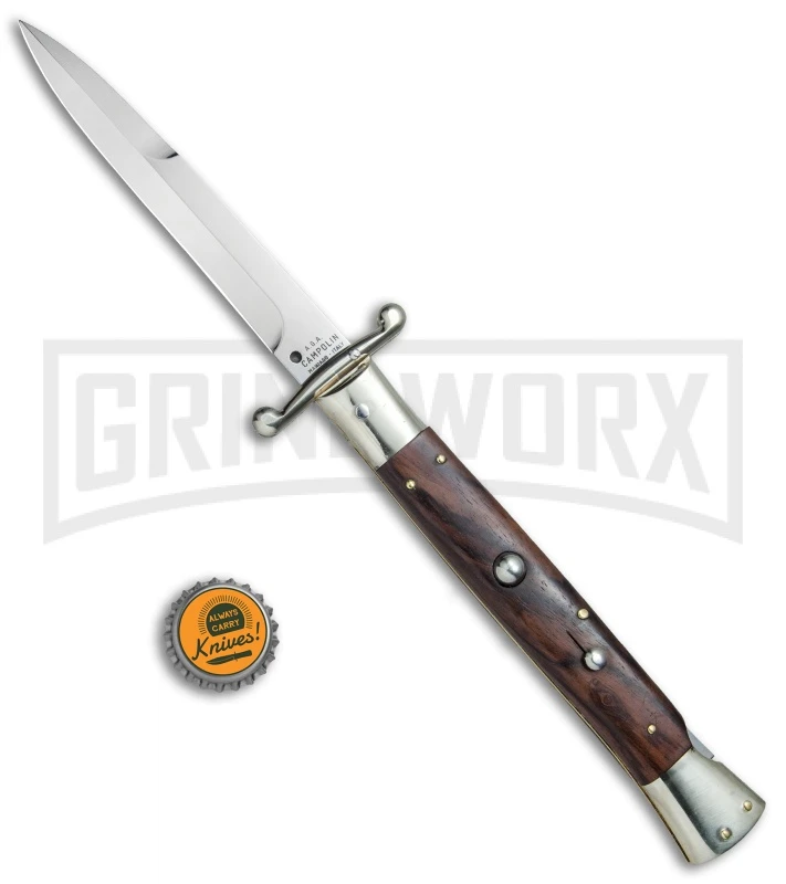 AGA Campolin 13" Stiletto Swinguard Cocobolo Wood Automatic Knife - Bayonet 4 AGA Campolin 13" Stiletto Swinguard Cocobolo Wood Automatic Knife - Bayonet - Image 4