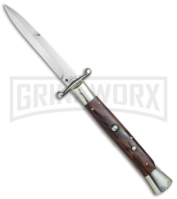 AGA Campolin 13" Stiletto Swinguard Cocobolo Wood Automatic Knife - Bayonet 1 AGA Campolin 13" Stiletto Swinguard Cocobolo Wood Automatic Knife - Bayonet