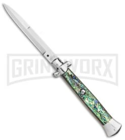 AGA Campolin 15" Italian Abalone Automatic Knife - Bayonet