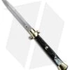 AGA Campolin 15" Automatic Italian Stiletto Knife Brazil Horn (7" Satin Bayo)