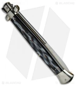 AGA Campolin 18" Italian Stiletto Automatic Knife Sim Horn (8" Satin Bayonet) 5 AGA Campolin 18" Italian Stiletto Automatic Knife Sim Horn (8" Satin Bayonet) -Aga Campolin AGA Campolin 18in Stiletto Bayo Sim Horn BP 19241 jr side