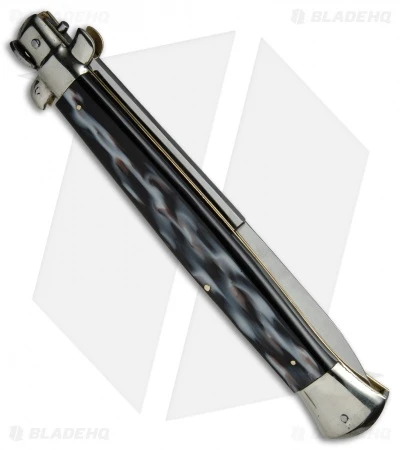 AGA Campolin 18" Italian Stiletto Automatic Knife Sim Horn (8" Satin Bayonet) 3 AGA Campolin 18" Italian Stiletto Automatic Knife Sim Horn (8" Satin Bayonet) - Image 3