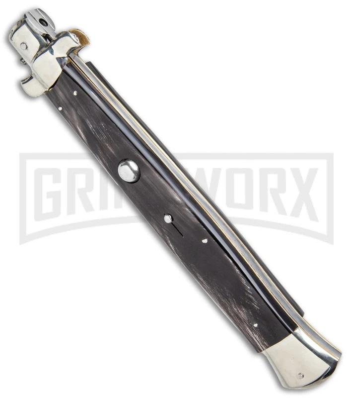 A.G.A. Campolin 18" Dark Horn Italian Stiletto Auto Knife - Bayonet 2 A.G.A. Campolin 18" Dark Horn Italian Stiletto Auto Knife - Bayonet - Image 2