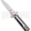 A.G.A. Campolin 6" Dominus Horn Leverlock Automatic Knife - Satin