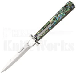 Aga Campolin 4 AGA Campolin 9" Dominus Leverlock Automatic Knife Abalone (4" Satin)