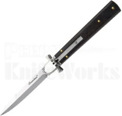 Aga Campolin 7 AGA Campolin 9" Dominus Leverlock Automatic Knife Ebony (4" Satin)