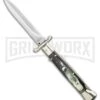 AGA Campolin 9" Italian Stiletto Swinguard Dark Horn Automatic Knife - Dagger