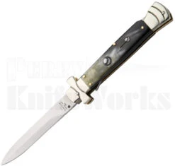 AGA Campolin 9" Maltese Cross Automatic Knife Horn (4" Satin)