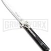 A.G.A. Campolin 9" Dominus Dark Horn Leverlock Automatic Knife - Satin