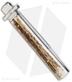 AGA Campolin 9" Dominus Leverlock Automatic Knife Stag (4" Satin) 6 AGA Campolin 9" Dominus Leverlock Automatic Knife Stag (4" Satin) -Aga Campolin AGA Campolin 9in Dominus LL Auto Stag Satin GO DOM23 HB BHQ 97992 jr side