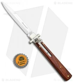 AGA Campolin 9" Dominus Leverlock Automatic Knife Cocobolo (4" Satin) -Aga Campolin AGA Campolin 9in Dominus LL Auto Wood Satin GO DOM23 CW BHQ 97994 jr bottlecap