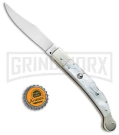 AGA Campolin Sahara Pearlex Italian Stiletto Automatic Knife - Mirror Plain 7 AGA Campolin Sahara Pearlex Italian Stiletto Automatic Knife - Mirror Plain -Aga Campolin AGA Campolin 9in Sahara Italian Stiletto LB Pearlex Mirror BHQ 74049 jr bottlecap large