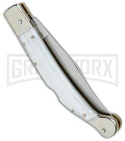 AGA Campolin Sahara Pearlex Italian Stiletto Automatic Knife - Mirror Plain 6 AGA Campolin Sahara Pearlex Italian Stiletto Automatic Knife - Mirror Plain -Aga Campolin AGA Campolin 9in Sahara Italian Stiletto LB Pearlex Mirror BHQ 74049 jr side large