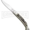 AGA Campolin Sahara Stag Italian Stiletto Automatic Knife - Mirror Plain