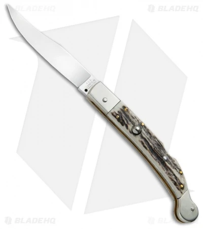 AGA Campolin 9" Sahara Italian Stiletto Lockback Automatic Stag (3.8" Mirror) 1 AGA Campolin 9" Sahara Italian Stiletto Lockback Automatic Stag (3.8" Mirror)