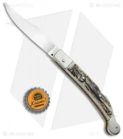 AGA Campolin 9" Sahara Italian Stiletto Lockback Automatic Stag (3.8" Mirror) 7 AGA Campolin 9" Sahara Italian Stiletto Lockback Automatic Stag (3.8" Mirror) -Aga Campolin AGA Campolin 9in Sahara Italian Stiletto LB Stag Mirror BHQ 74051 jr bottlecap 2