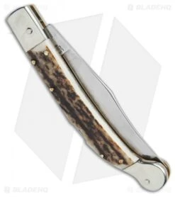 AGA Campolin 9" Sahara Italian Stiletto Lockback Automatic Stag (3.8" Mirror) 6 AGA Campolin 9" Sahara Italian Stiletto Lockback Automatic Stag (3.8" Mirror) -Aga Campolin AGA Campolin 9in Sahara Italian Stiletto LB Stag Mirror BHQ 74051 jr side