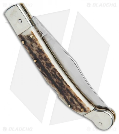 AGA Campolin 9" Sahara Italian Stiletto Lockback Automatic Stag (3.8" Mirror) 3 AGA Campolin 9" Sahara Italian Stiletto Lockback Automatic Stag (3.8" Mirror) - Image 3