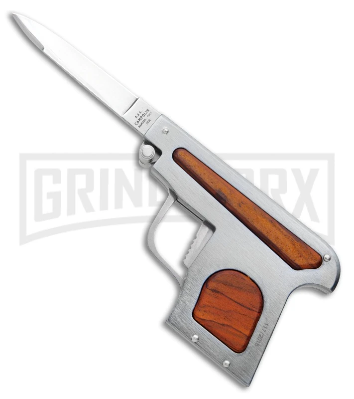 AGA Campolin Cocobolo Automatic Gun Knife - Satin Plain 1 AGA Campolin Cocobolo Automatic Gun Knife - Satin Plain