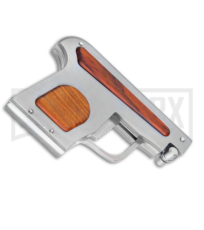 AGA Campolin Cocobolo Automatic Gun Knife - Satin Plain 3 AGA Campolin Cocobolo Automatic Gun Knife - Satin Plain - Image 3
