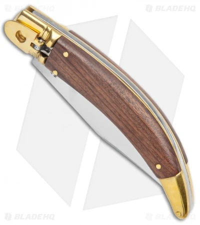 AGA Campolin Diana Lever Lock Automatic Brass Wood Knife (3.75" Satin) 2 AGA Campolin Diana Lever Lock Automatic Brass Wood Knife (3.75" Satin) - Image 2