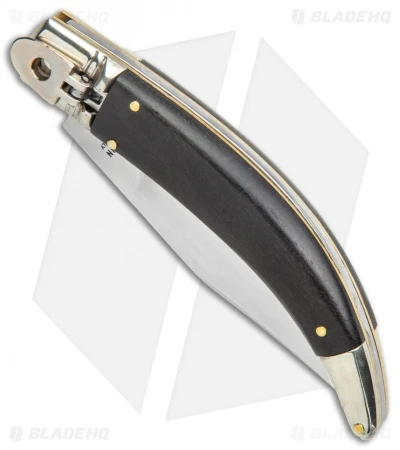 AGA Campolin Diana Lever Lock Automatic Knife Ebony Wood (3.75" Satin) 2 AGA Campolin Diana Lever Lock Automatic Knife Ebony Wood (3.75" Satin) - Image 2