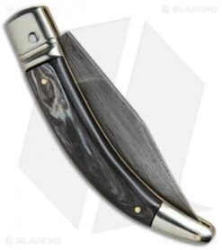 AGA Campolin Diana Lever Lock Automatic Knife Dark Horn (3.75" Damascus) -Aga Campolin AGA Campolin Diana LL Damascus Dark Horn BHQ 67443 jr side