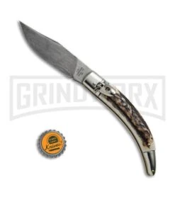 AGA Campolin Diana Stag Horn Lever Lock Automatic Knife - Damascus 7 AGA Campolin Diana Stag Horn Lever Lock Automatic Knife - Damascus -Aga Campolin AGA Campolin Diana LL Damascus Stag Horn BHQ 67441 jr bottlecap large