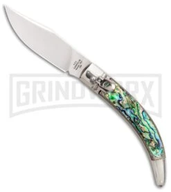 AGA Campolin Diana Abalone Lever Lock Automatic Knife - Polished Plain