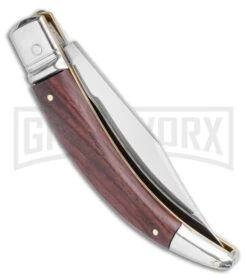AGA Campolin Diana Santos Wood Lever Lock Automatic Knife - Satin Plain -Aga Campolin AGA Campolin Diana Lever Lock Automatic Knife Santos Wood 3.75 Satin BHQ 120336 LS Side large