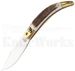 AGA Campolin Diana Lever Lock Automatic Knife Stag (3.75" Polish)