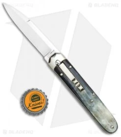 AGA Campolin Baron Automatic Knife Dark Horn (3.75" Satin) -Aga Campolin AGA Campolin LL Auto Dark Horn Satin BHQ 117069 jr bottlecap